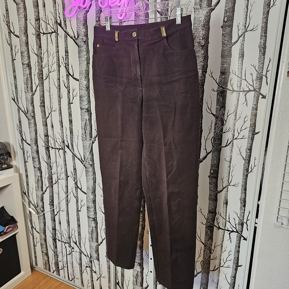 Vintage St. John Sport Bootcut Brown and Gold Jeans - Size 6 WKC Dog Show - Picture 1 of 8